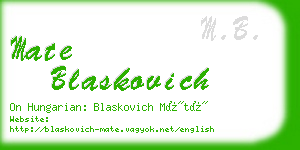 mate blaskovich business card